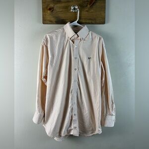 Southern Pointe Company “The Brindle Oxford” Medium Orange & White Striped Shirt